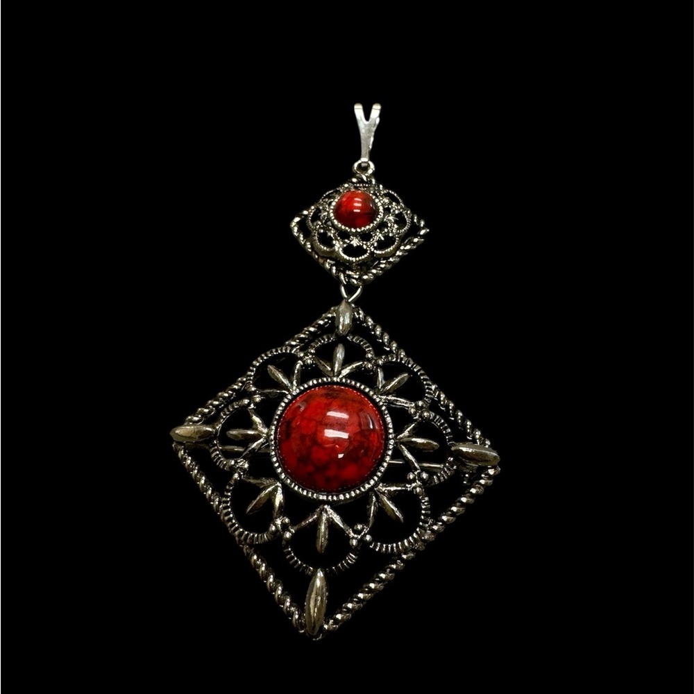 Sarah Coventry Inca Jasper Pendant and Brooch combo